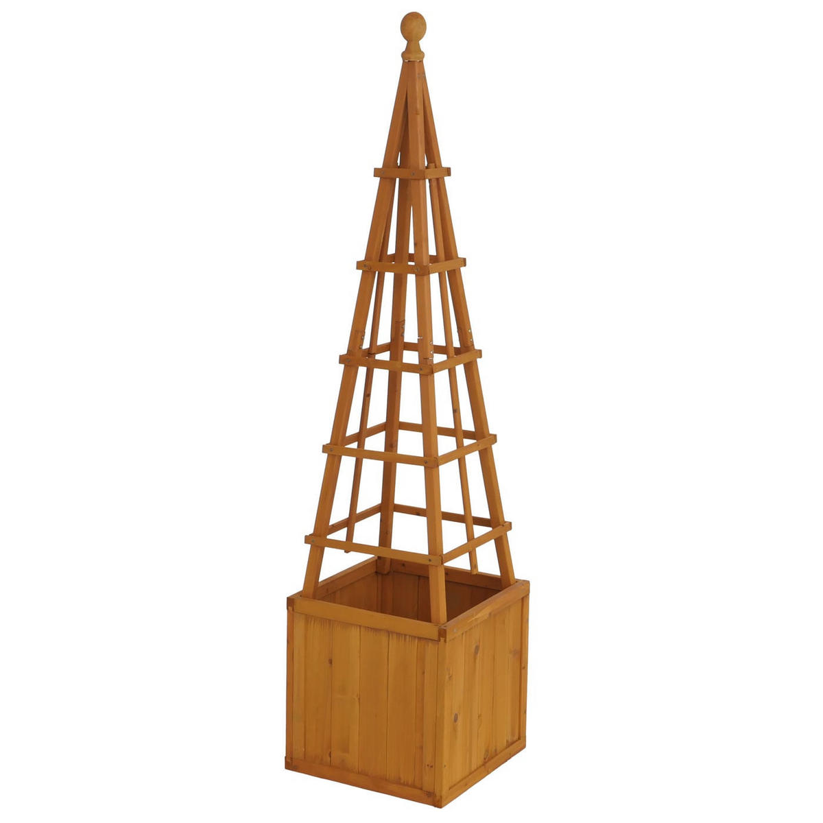 RANKGITTER MIT PFLANZKASTEN Braun - Braun, Holz (168cm) - MCW