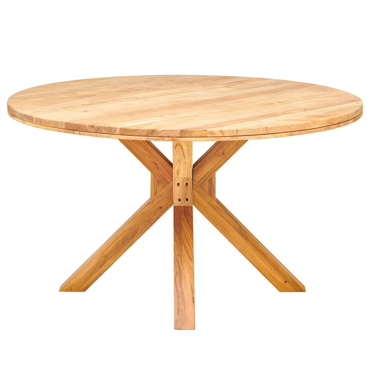 MASSIVER ESSTISCH - Massivholz - Akazie Braun - Akaziefarben, Akazienholz/Holz (140/140/76cm) - home24