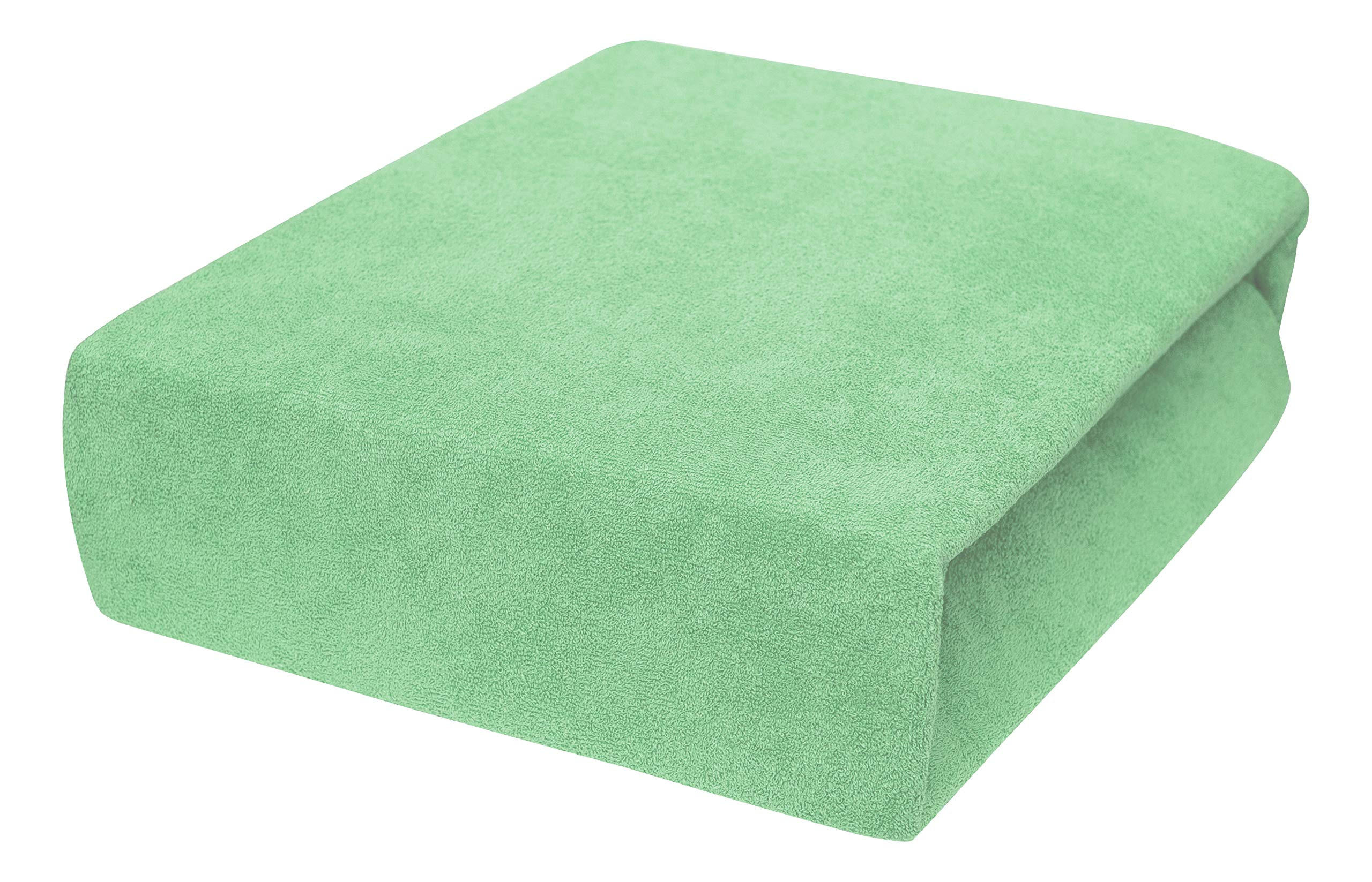 SPANNBETTLAKEN 60/120 cm, Frottee Elastisch 100 % Baumwolle Erbsengrün - Hellgrün, Textil (60/120cm) - Best For Home