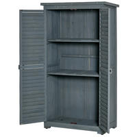 GARTENSCHRANK, Holz Gerätehaus, Geräteschuppen, Geräteschrank, Pultdach, Grau - Grau, Holz (46.5/160/87cm) - Outsunny