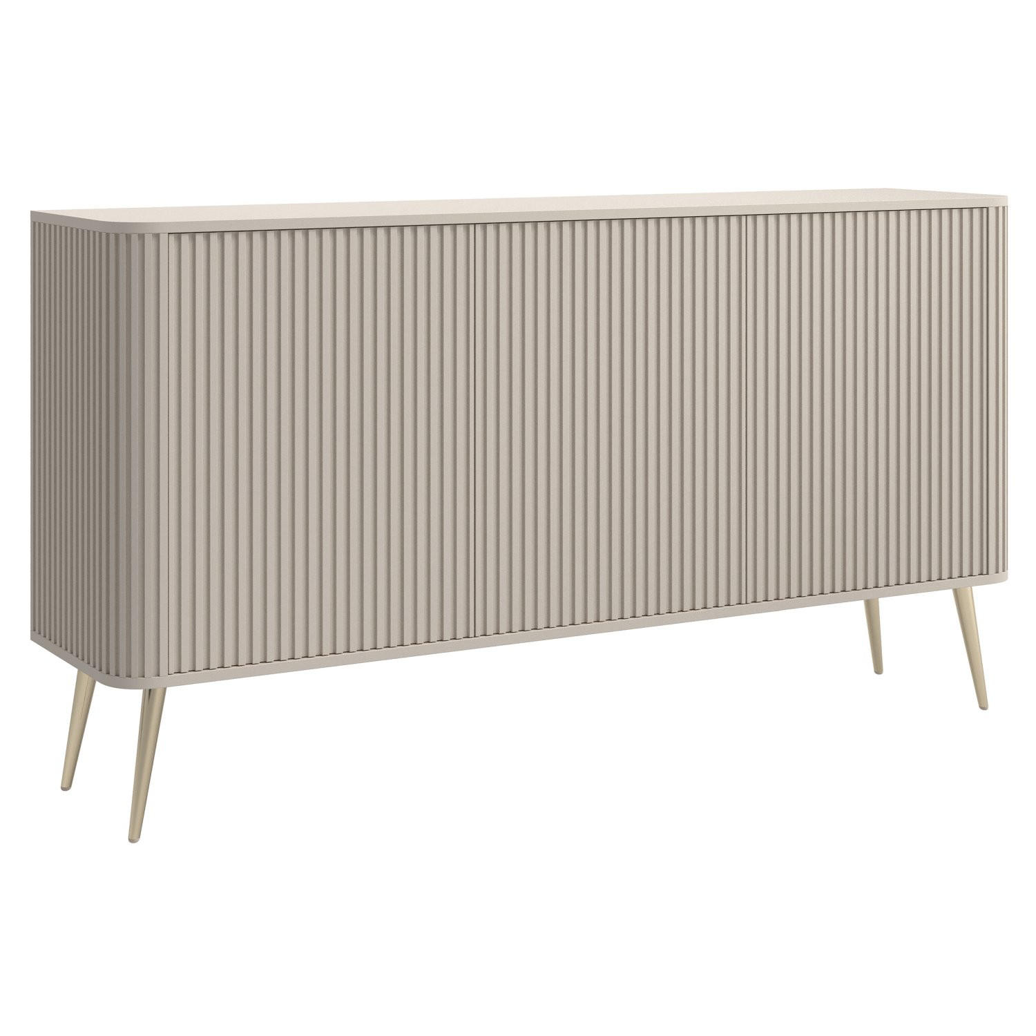 SIDEBOARD Ovarlo Greige mit Metallbeinen 163 cm - Taupe/Goldfarben, Holzwerkstoff/Metall (163.2/83.8/38cm) - Selsey