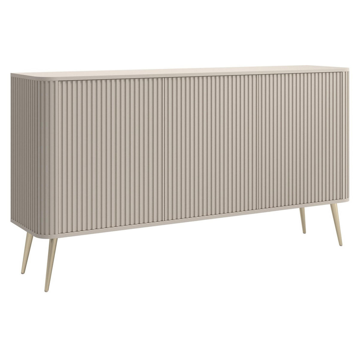 SIDEBOARD Ovarlo Greige mit Metallbeinen 163 cm - Taupe/Goldfarben, Holzwerkstoff/Metall (163.2/83.8/38cm) - Selsey
