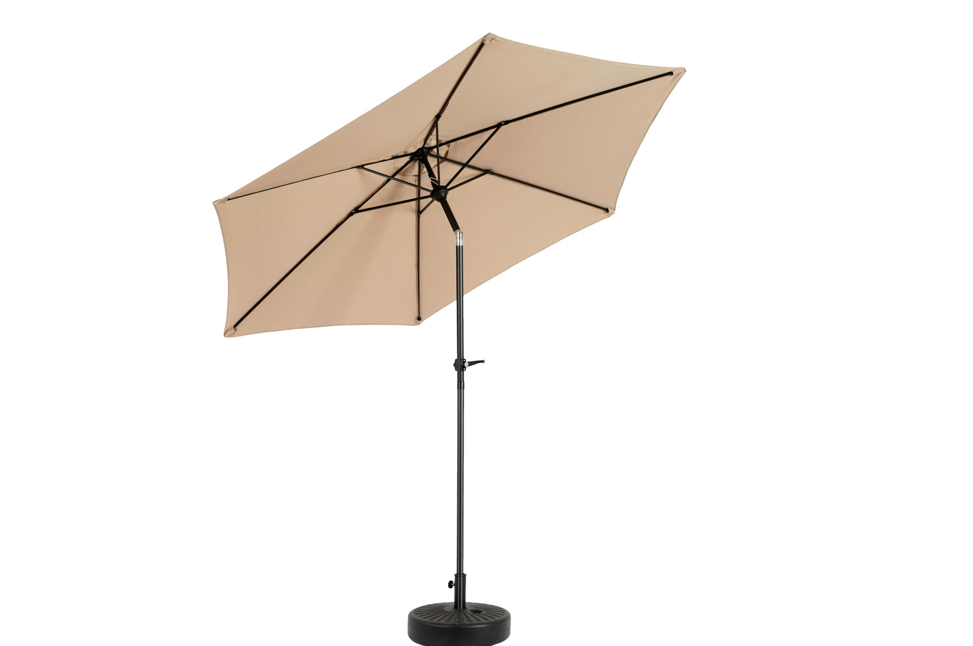 DOPPELSEITIGER Sonnenschirm aus Stahl 264x264x250 cm in Beige mit Kurbel & Neigefunktion - Beige, Metall (264/264cm) - Modfu