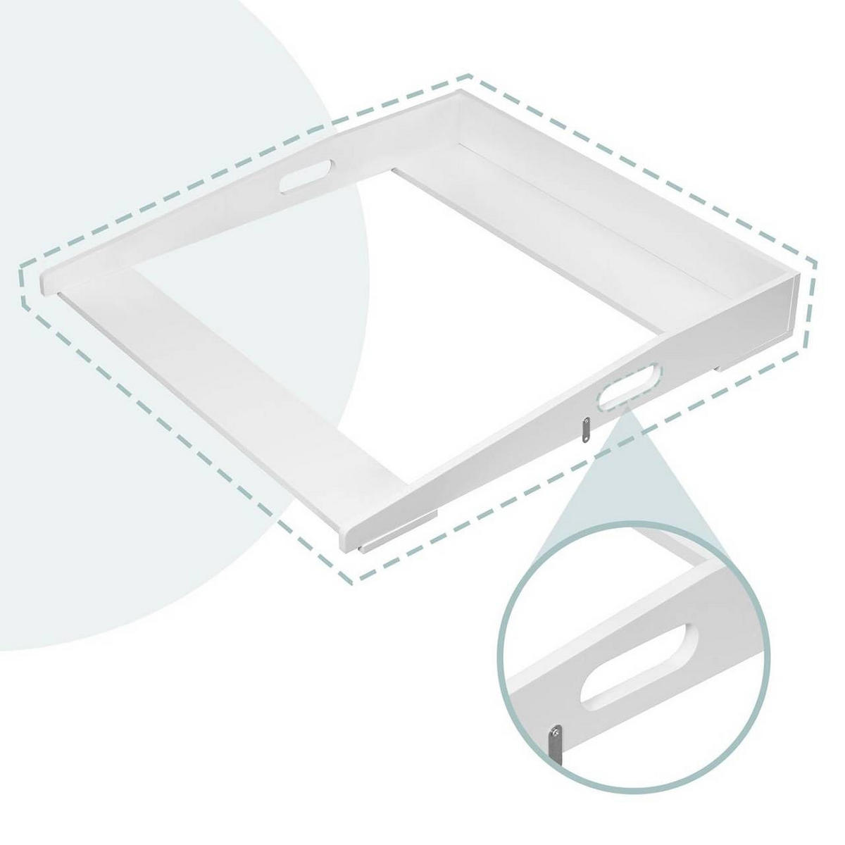 WICKELAUFSATZ für Kommode, 70x10x75 cm, Weiß - Weiß, Holzwerkstoff (70/10/75cm) - Woltu