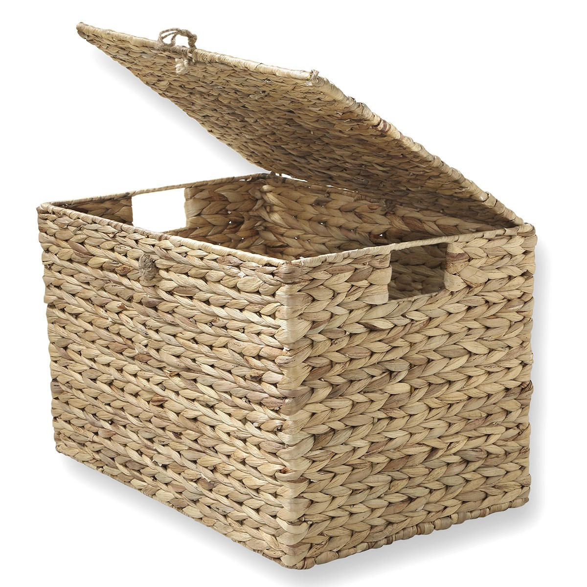 WASSERHYAZINTHEN-TRUHE mit Deckel 50/33/35 cm - Eichefarben, Naturmaterialen (35/33/70cm) - Calicosy