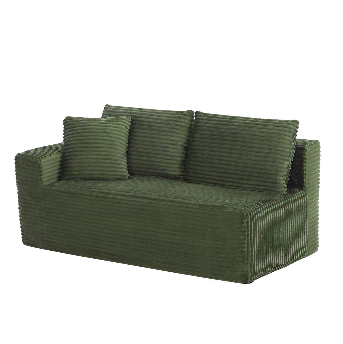 MODULARES Ecksofa aus Schaumstoff und Federkern mit flexibler Stellvariante Grün - Grün, Kunststoff (163/252.5cm) - Modenvie