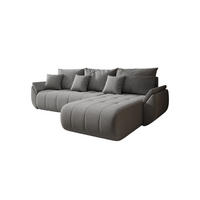 ECKSOFA Mit Schlaffunktion Und Bettkasten TOKYO, Stoff WIND, Braungrau, Rechts - Graubraun, Holz (280/190cm) - Kaiser Möbel