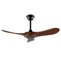 DECKENVENTILATOR 42Zoll Holzflügel Propeller Design Fernbedienung - Schwarz, Kunststoff (107/107/32cm) - CASIVA