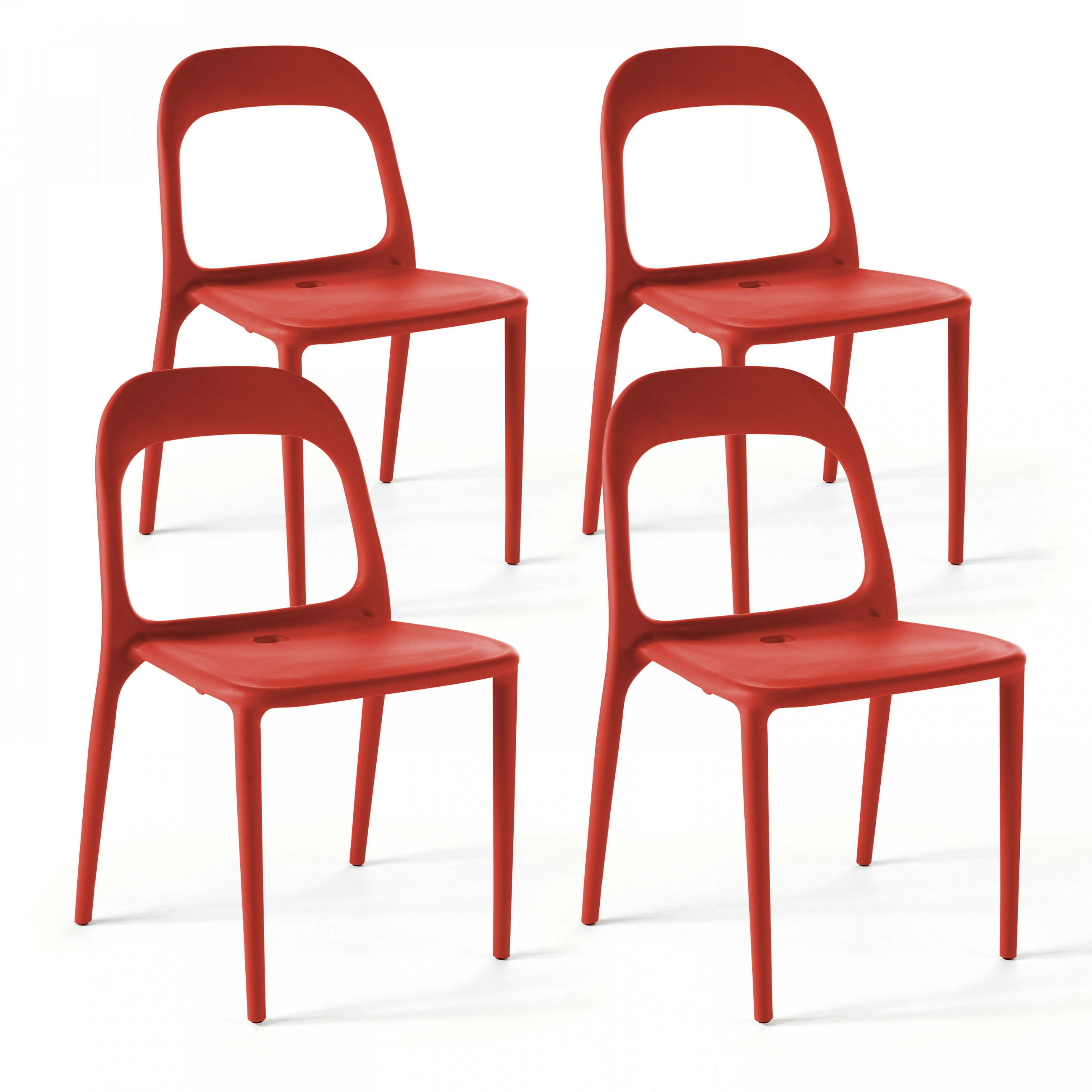 Oviala Stuhl Rot 48x80x54 cm