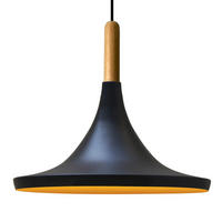PENDELLEUCHTE Genisy 31/33 cm - Nussbaumfarben/Schwarz, Holz/Metall (23/31/23cm) - Bamyum
