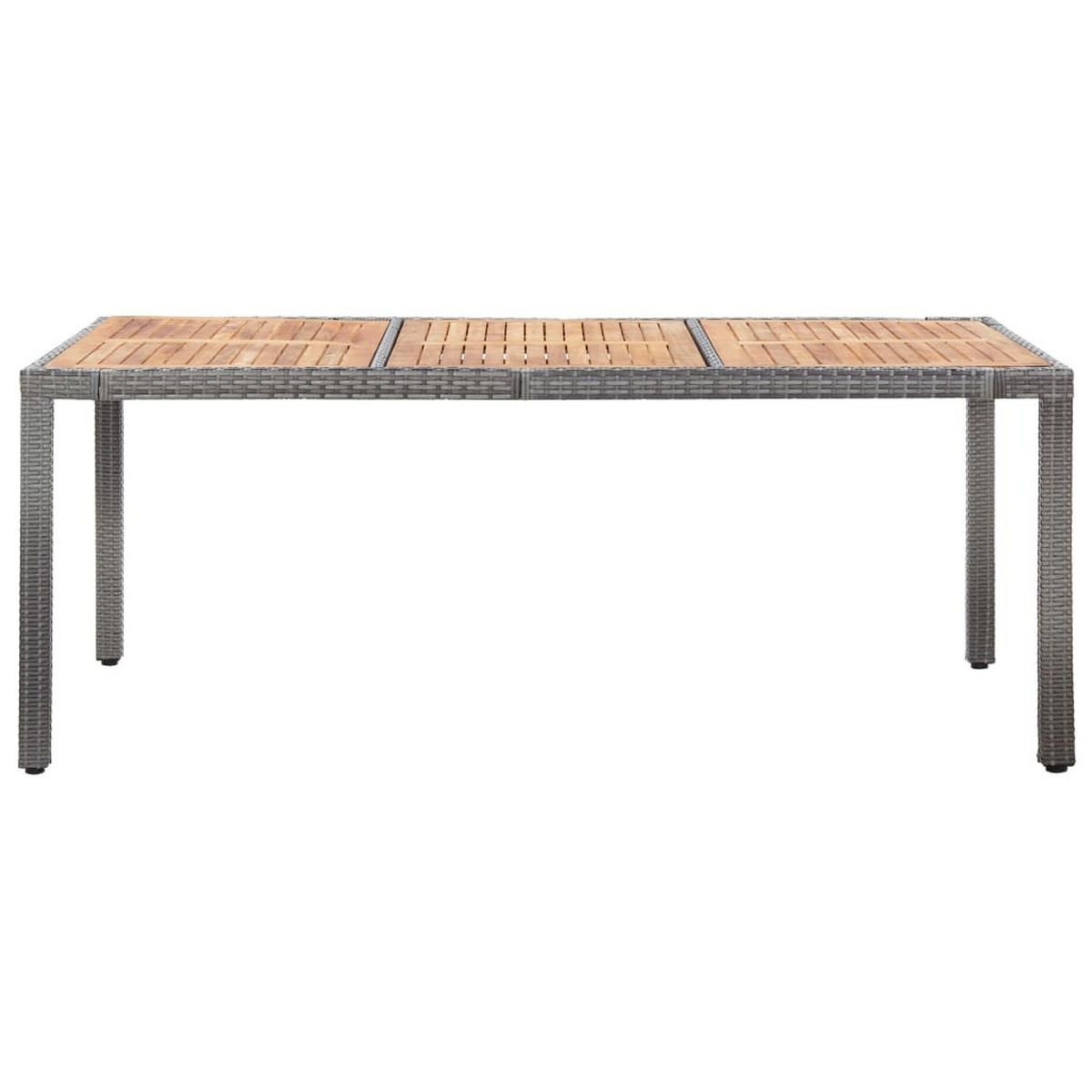GARTEN-ESSGRUPPE 9-teilig Mit Auflagen Poly Rattan Grau - Grau, Kunststoff/Textil - vidaXL