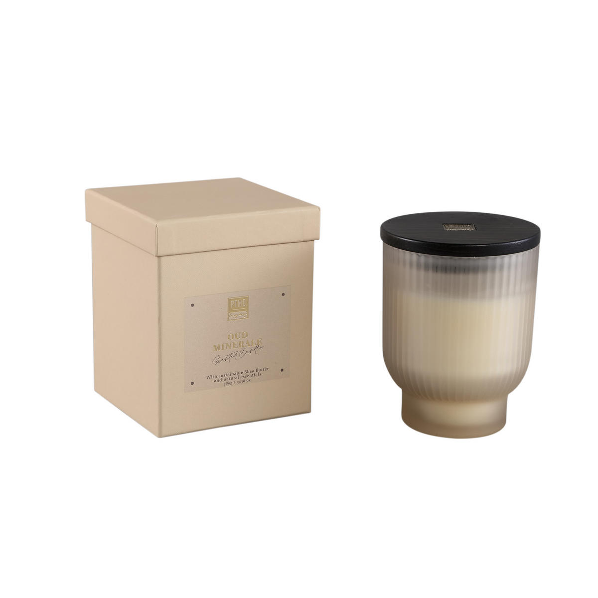 DUFTKERZE Elements Beige 10/10/12.5cm - Beige, Glas (12.5cm) - PTMD Collection