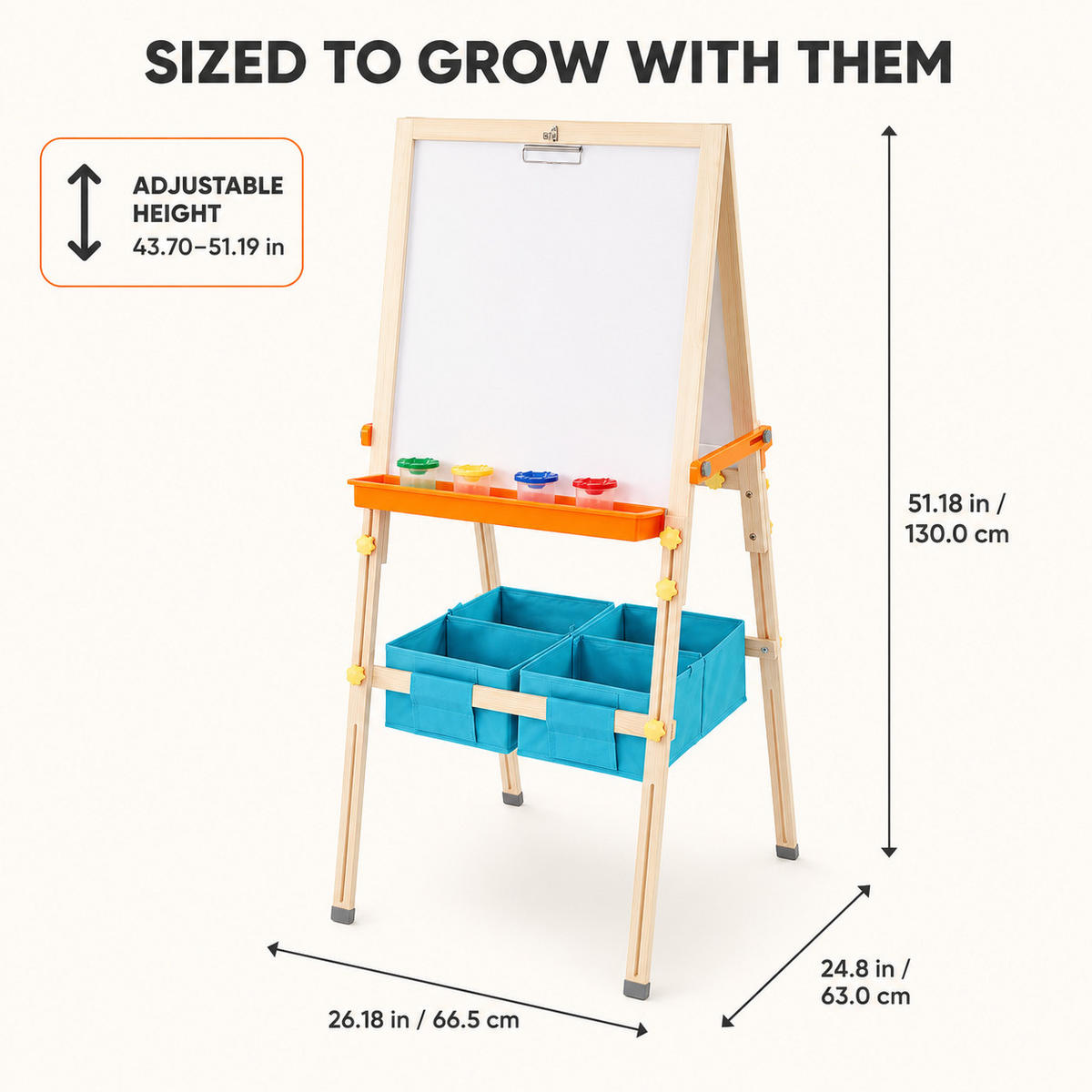KINDER-STAFFELEI HOLZ Kleiner Künstler Vangogh, Blau, 130cm - Blau, Holz (67/130/63cm) - Teamson Kids