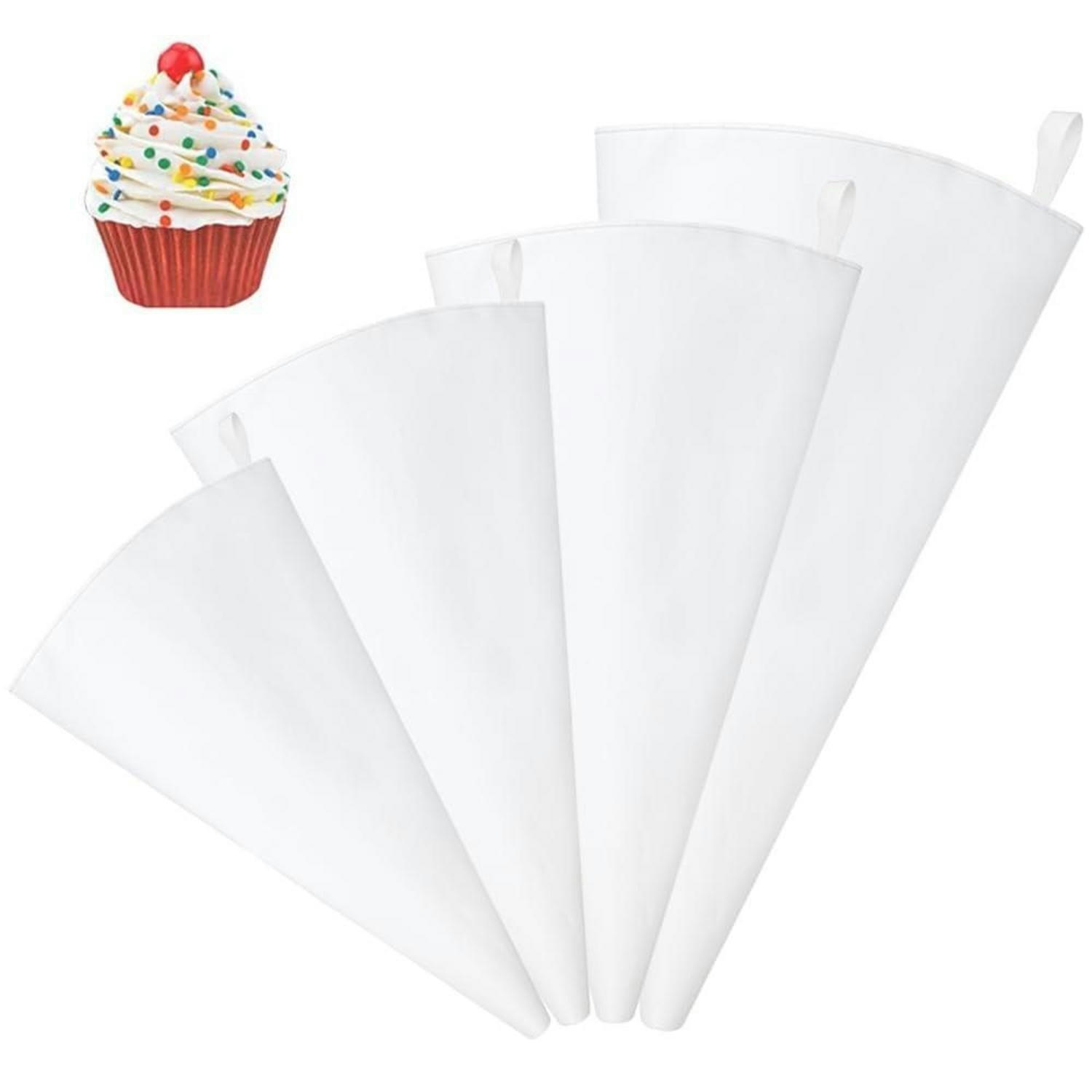 SPRITZBEUTEL 4-teiliges Set 30/35/40/45 cm Silikon wiederverwendbar - Weiß, Textil (27/1/45cm)