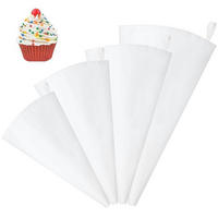 SPRITZBEUTEL 4-teiliges Set 30/35/40/45 cm Silikon wiederverwendbar - Weiß, Textil (27/1/45cm)