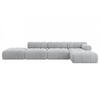 ECKSOFA modulares Sofa Lizur-L2 - 380x160x70 cm Grau Cord - Grau, Holzwerkstoff/Textil (380/160cm) - ALTDECOR