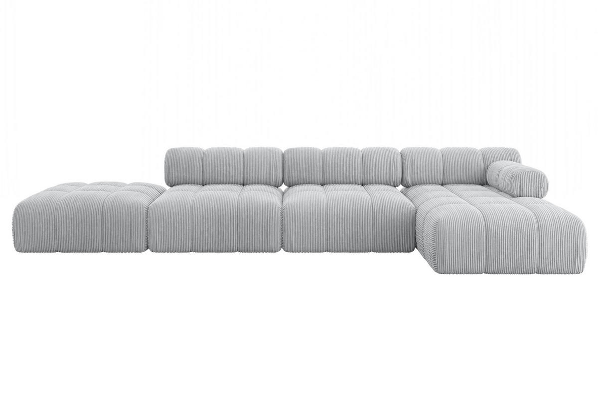 ECKSOFA modulares Sofa Lizur-L2 - 380x160x70 cm Grau Cord - Grau, Holzwerkstoff/Textil (380/160cm) - ALTDECOR