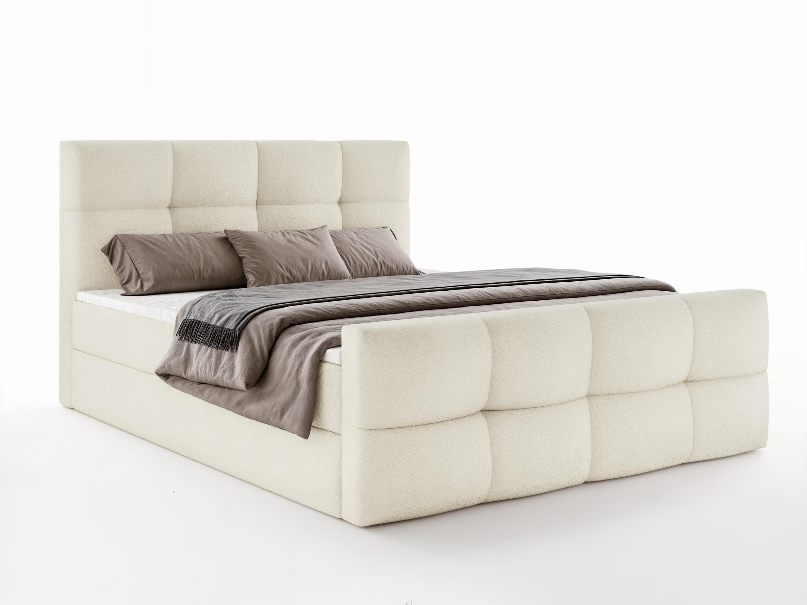 Luxkor24 Boxbett Creme 180x200 cm