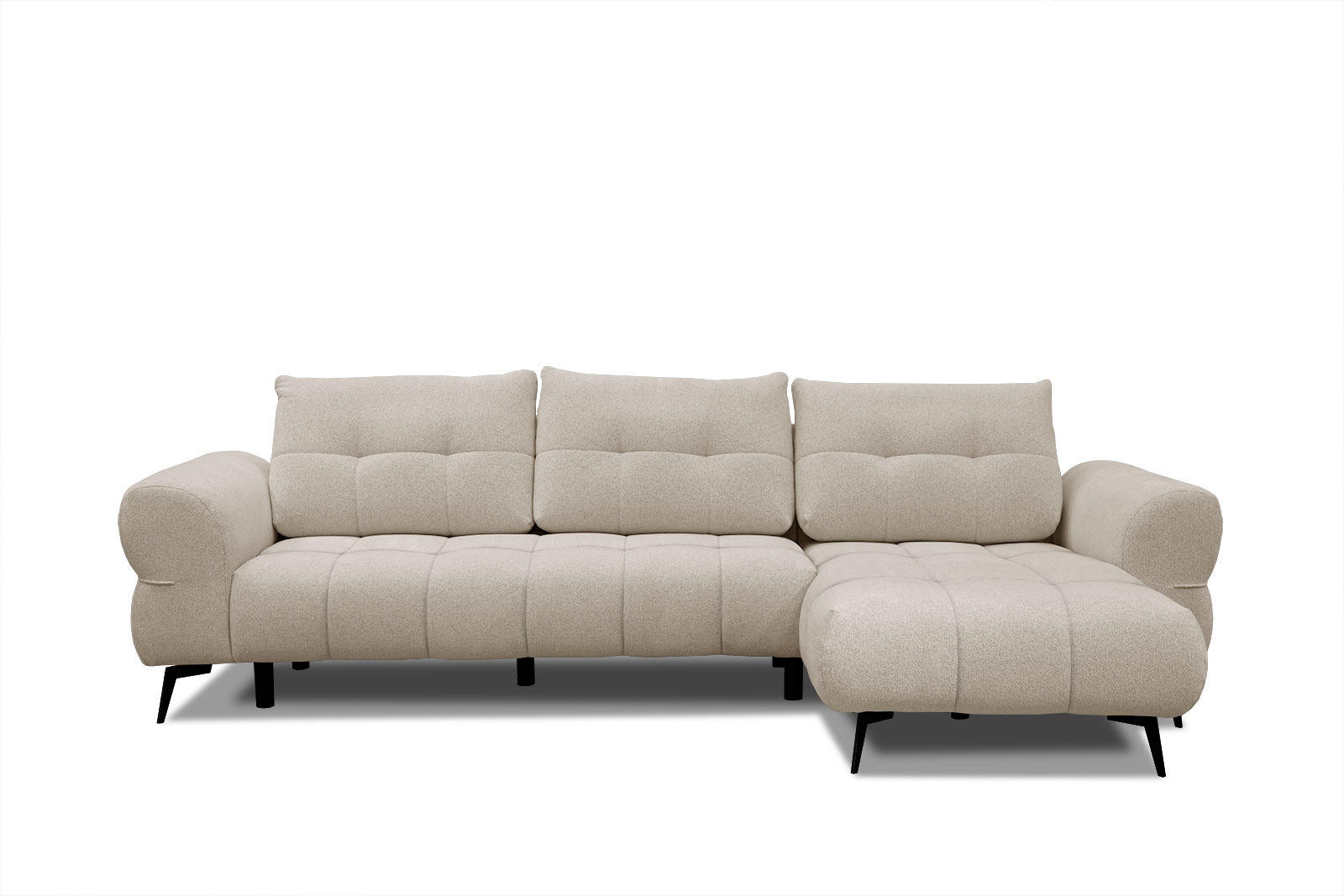 ECKSOFA SALVINI 4-Sitzer, ecru - Ecru/Schwarz, Holzwerkstoff/Textil (292/158cm) - Courtois Laville