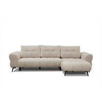 ECKSOFA SALVINI 4-Sitzer, ecru - Ecru/Schwarz, Holzwerkstoff/Textil (292/158cm) - Courtois Laville