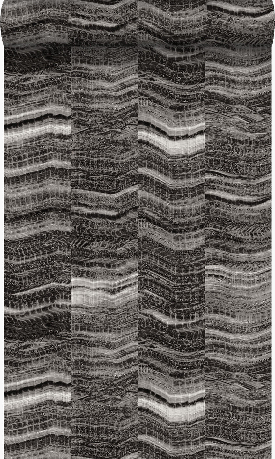 TAPETE Zick-Zack-Mamorstreifen 53 cm x 10.05 m - Schwarz, Papier (53/1000cm) - Origin Wallcoverings