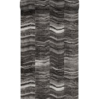 TAPETE Zick-Zack-Mamorstreifen 53 cm x 10.05 m - Schwarz, Papier (53/1000cm) - Origin Wallcoverings