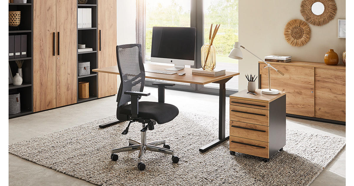 Büromöbel Office Edition – Sonoma Eiche / Weiß Matt, Individuell Kombinierbar, Höhenverstellbare Schreibtische, Aktenschränke, Regale, Rollcontainer, Druckerschrank – Made In Germany