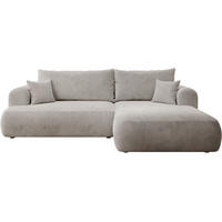 ECKSOFA Ovo Cord mit Cordbezug Graubeige, rechts - Taupe/Schwarz, Textil (165/260cm) - Selsey