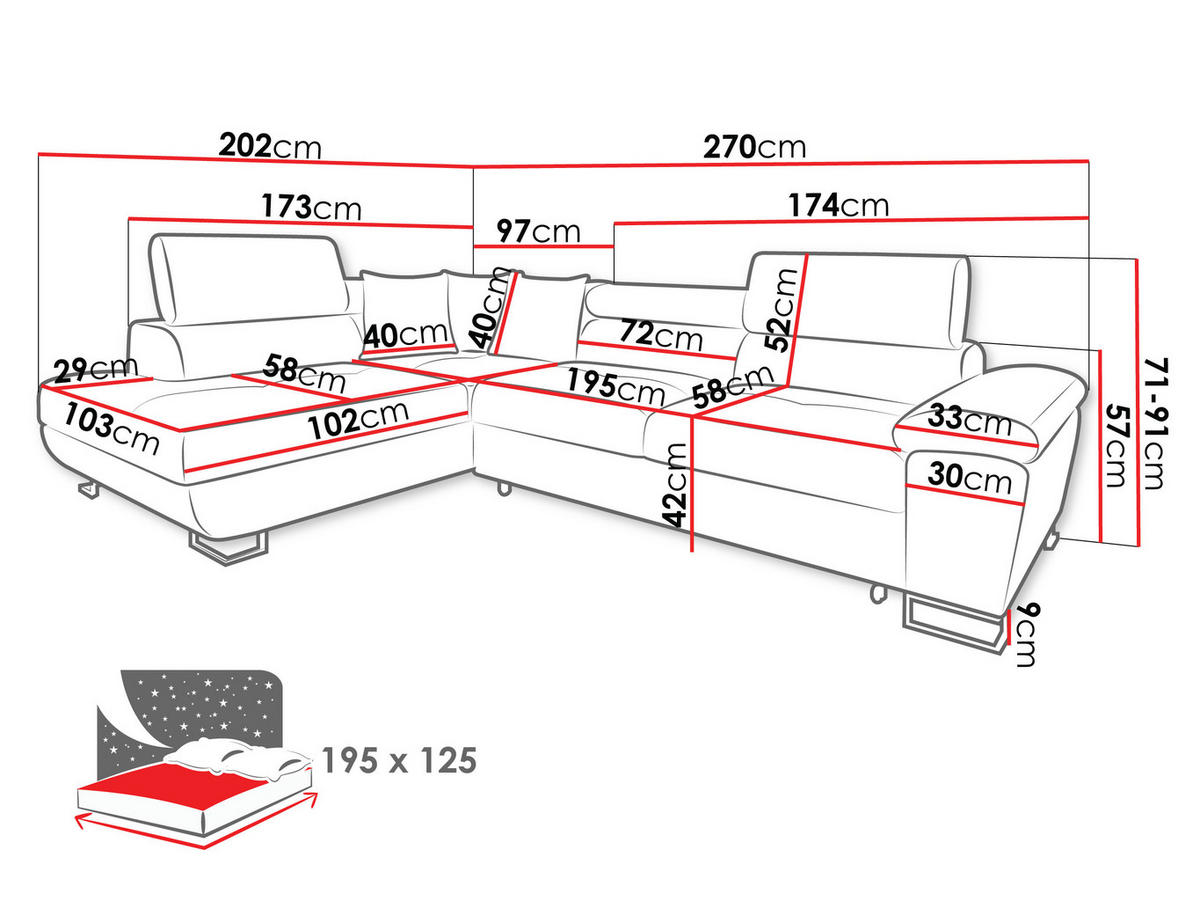 ECKSOFA Cotere, Seite: Links - Hellgrau, Holz/Textil (270/202cm) - MIRJAN24