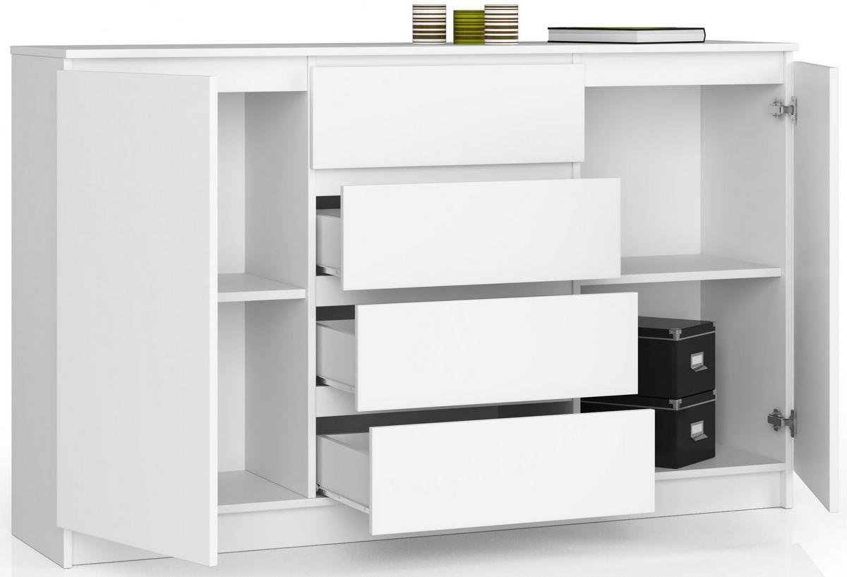 KOMMODE Weiß 99/160/40 - Weiß, Holzwerkstoff (160/99/40cm) - RAUMHIRSCH FURNITURE