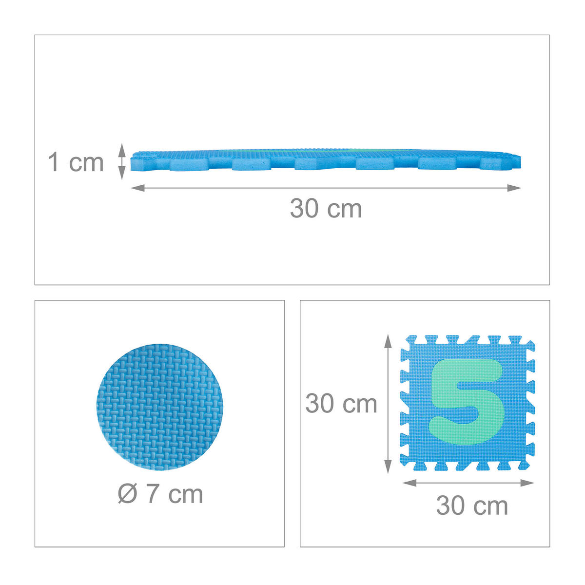 25-TLG.PUZZLEMATTE - Multicolor, Textil (30/30cm) - Relaxdays