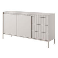 KOMMODE Beige ENSO Geriffelt 153 2D3S - Beige, Holzwerkstoff (153.5/81.4/39.5cm) - Sepro Meble
