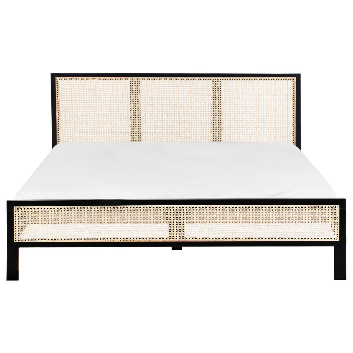 BETT mit Lattenrost 180/200 cm Hellbraun Salernas - Hellbraun/Schwarz, Holz (180/200cm) - Beliani