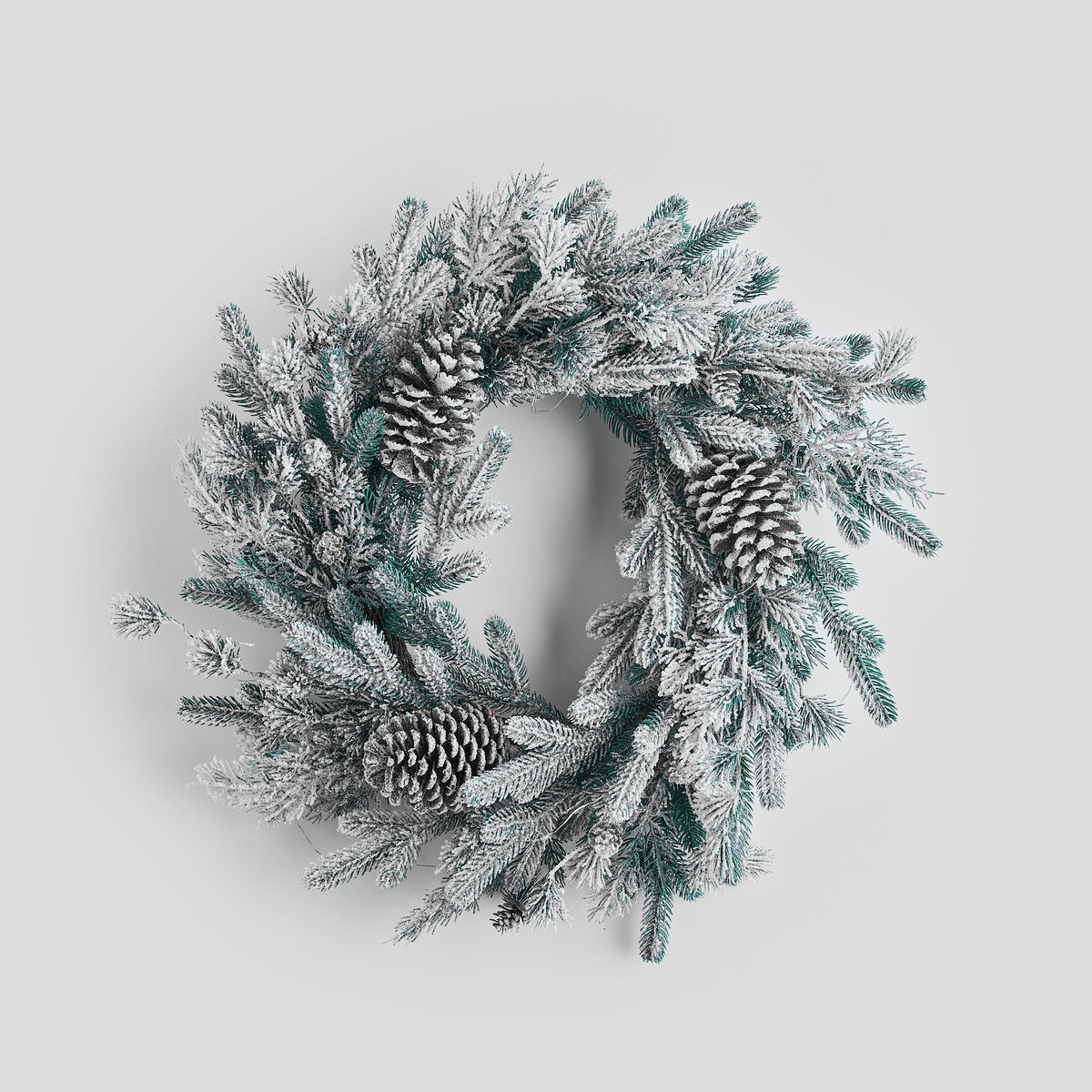 WEIHNACHTSKRANZ LED Rovice, 55x55x12 cm - Hellgrün, Kunststoff (55/12/55cm) - home&you