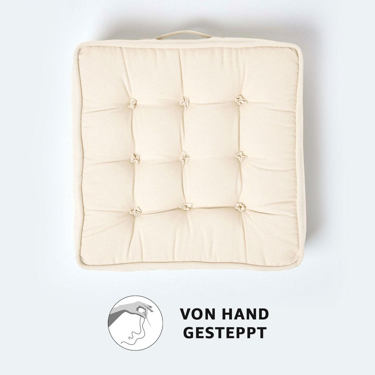 SITZKISSEN creme 50/50/10 cm – Sesselkissen, Baumwolle - Creme, Textil (50/50/10cm) - Homescapes