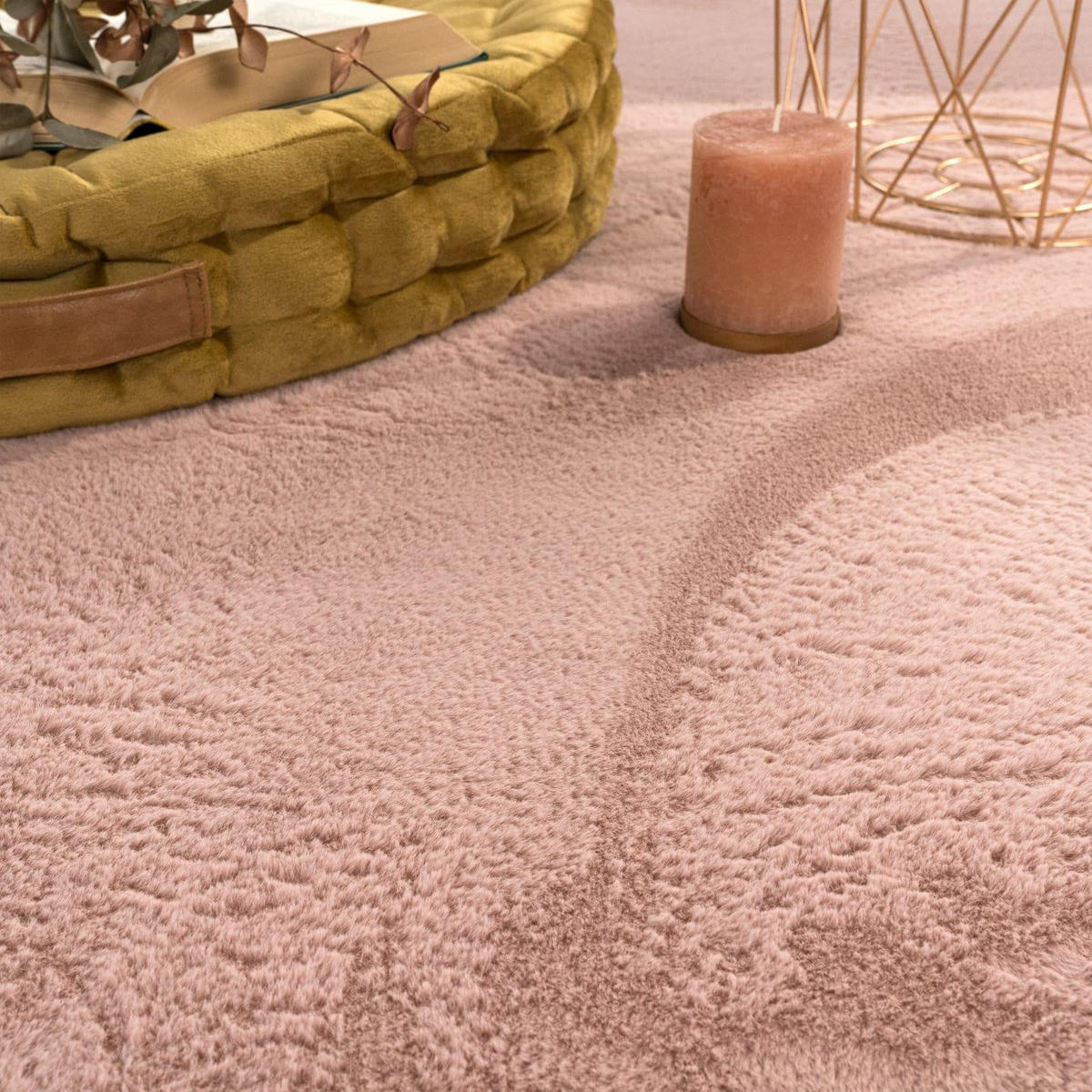 HOCHFLORTEPPICH 80/80 cm Soft 380 - Pink, Kunststoff (80/80cm) - Paco Home