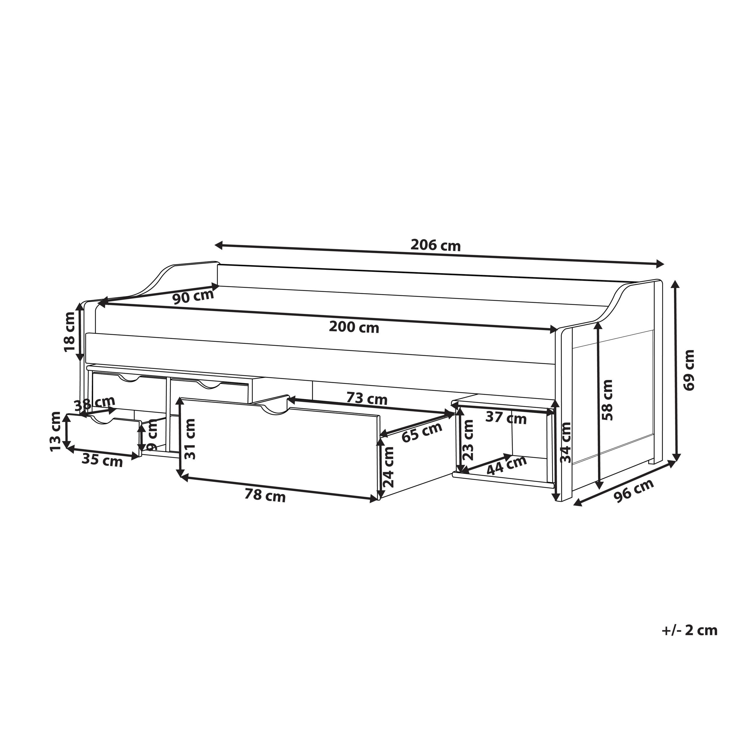 Thumbnail - Beliani Tagesbett, Hellbraun, Holz, 90x200 cm, Kinder- & Jugendzimmer, Kindermöbel, Kinderbetten, Kindereinzelbetten