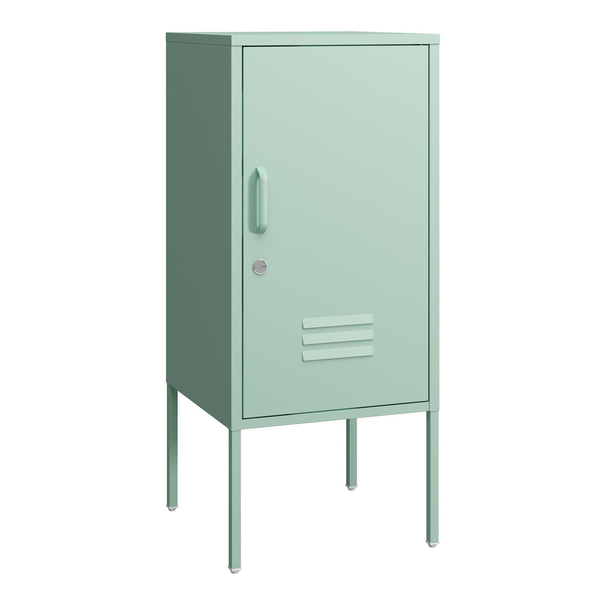 NOČNÍ SKŘÍŇ Hausjärvi - mátově zelená, kov (35/82/35cm) - [en.casa]
