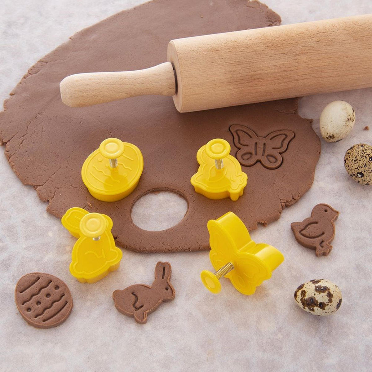 AUSSTECHFORM-SET Ostern Stempel 4-teilig Yellow - Gelb, Kunststoff (4/4/5cm) - Orion 