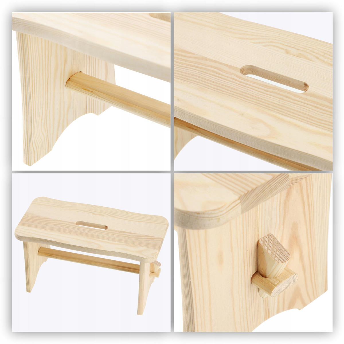 HOLZHOCKER 39 x 20 cm, natur - Naturfarben, Holz (20/39cm) - KADAX