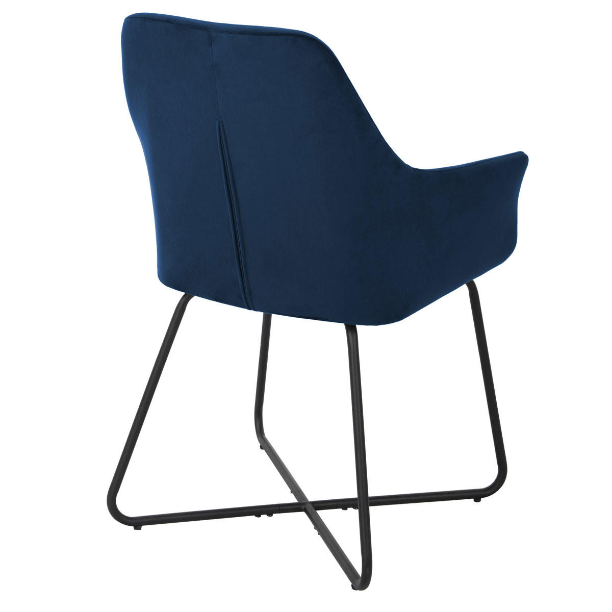 ESSZIMMERSTUHL JOSIE Dining 2er Set Samt Dunkelblau - Schwarz/Dunkelblau, Textil (59/88/58cm) - SVITA