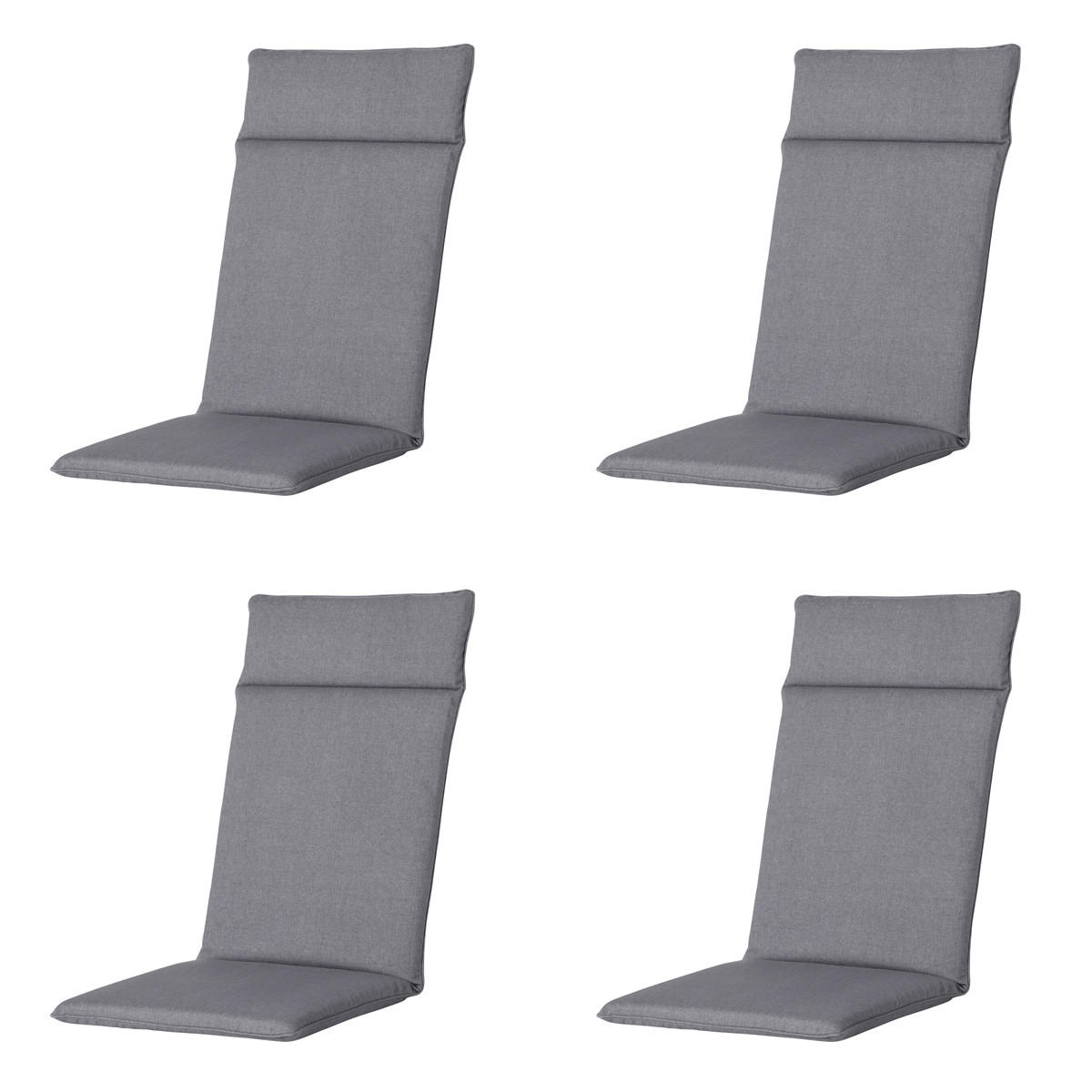 GARTENSTUHLKISSEN Oxford 120/50 cm 4er-Set - Grau, Textil (50/8/120cm) - Madison