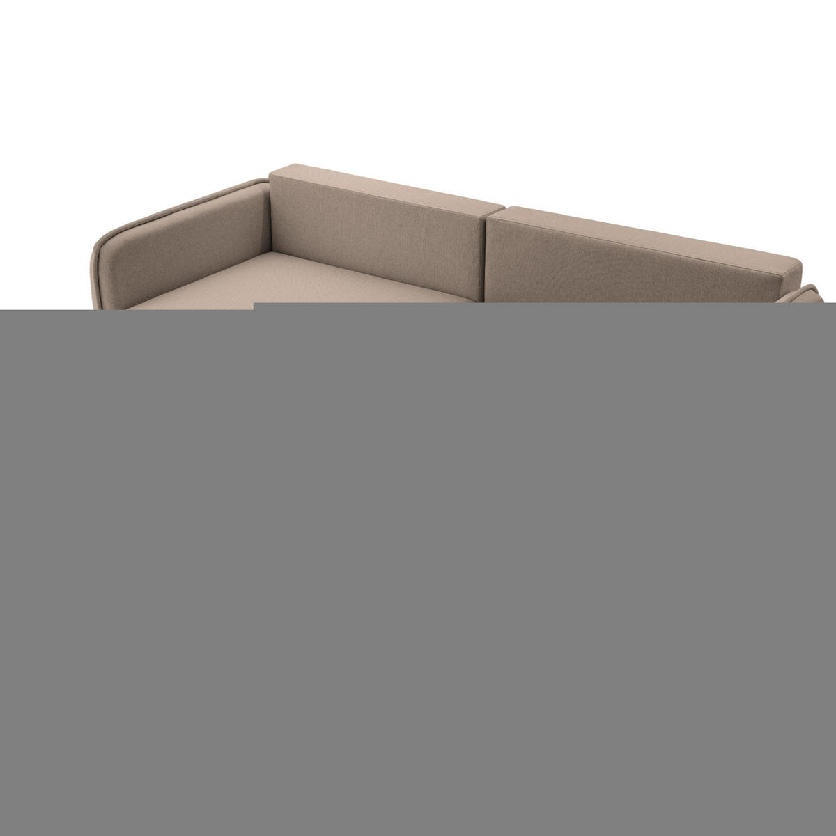 ECKSOFA Kassian, Hellbraun Strukturstoff, linksseitig - Hellbraun/Schwarz, Kunststoff/Textil (227/147cm) - Selsey