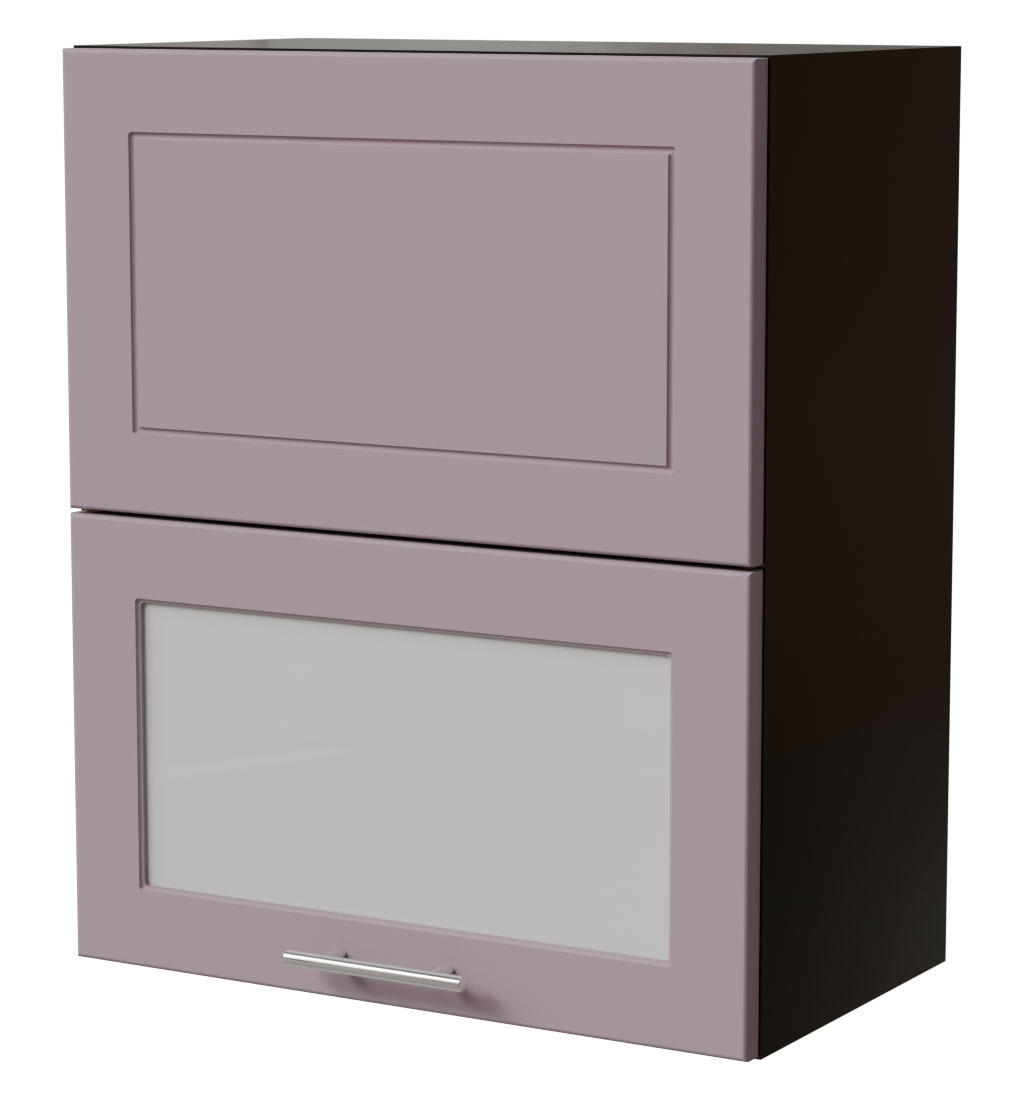 KLAPPHÄNGESCHRANK Bari W8BS/60-AV Schwarz / RAL 4009 pastellviolett 60 / 32,5 / 72cm - Violett/Schwarz, Holz/Holzwerkstoff (60/72/32.5cm) - Feldmann-Wohnen