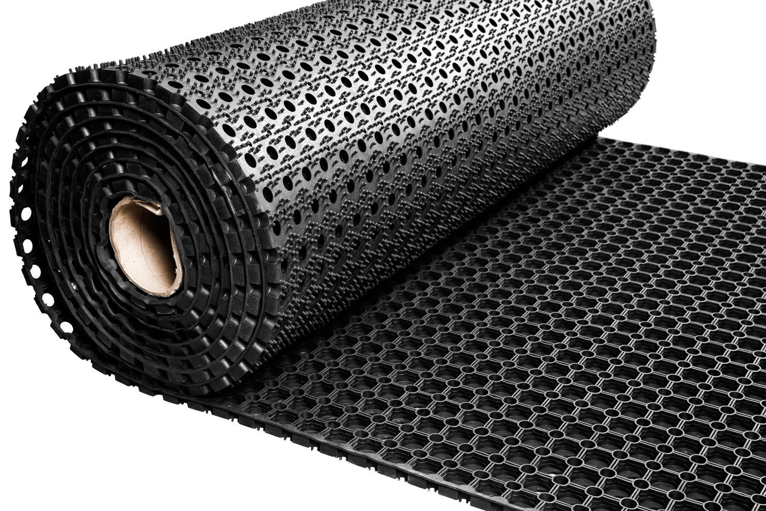 GUMMI RINGMATTE auf Rolle - Stärke 22 mm - Breite 120 cm - Schwarz, Naturmaterialien (120/100cm) - IVOL