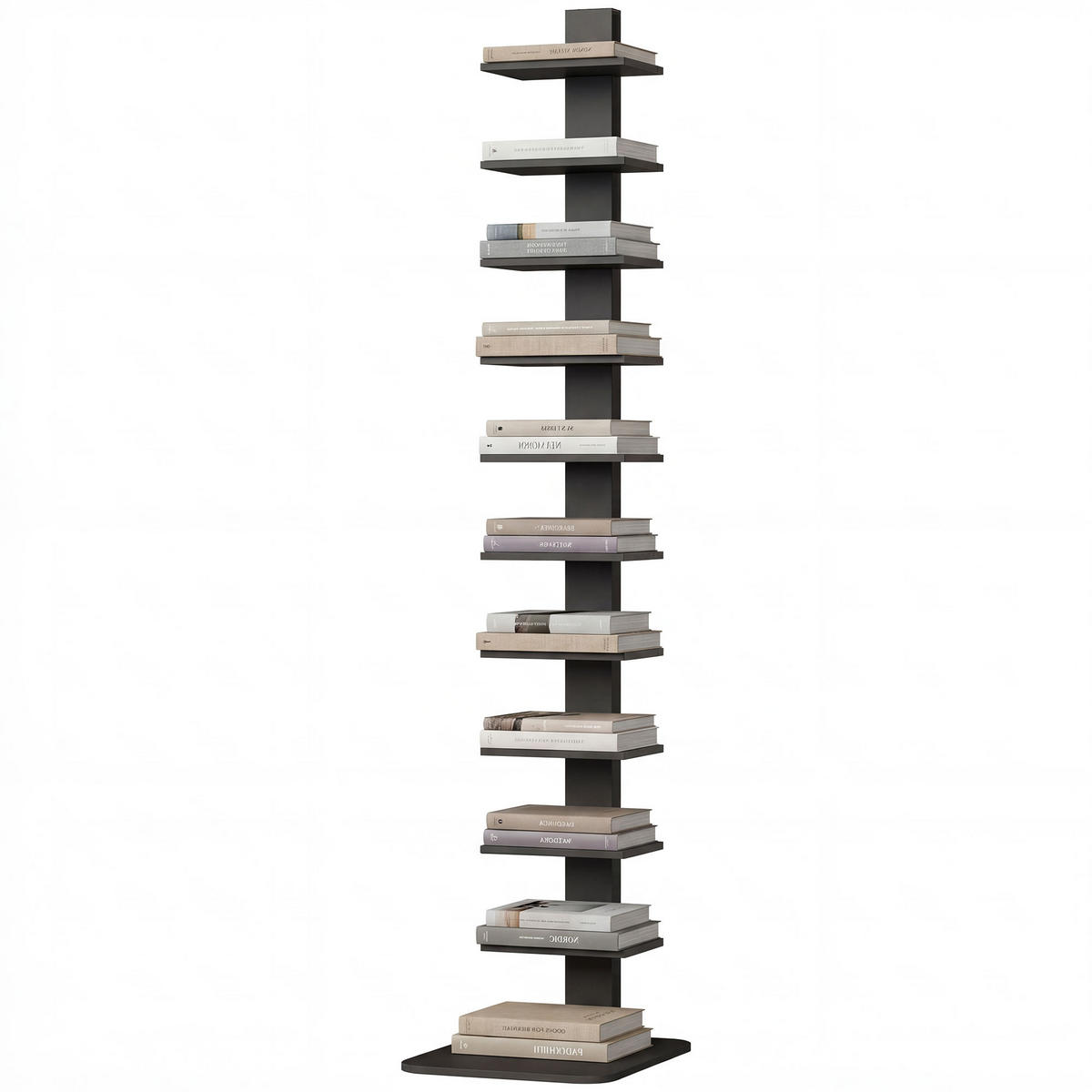 HOCHREGAL,11-STÖCKIG Industriestil 34,5x41,5x163,5cm,schwarz - Schwarz, Holzwerkstoff (41.5/163.5/34.5cm) - Vallsero