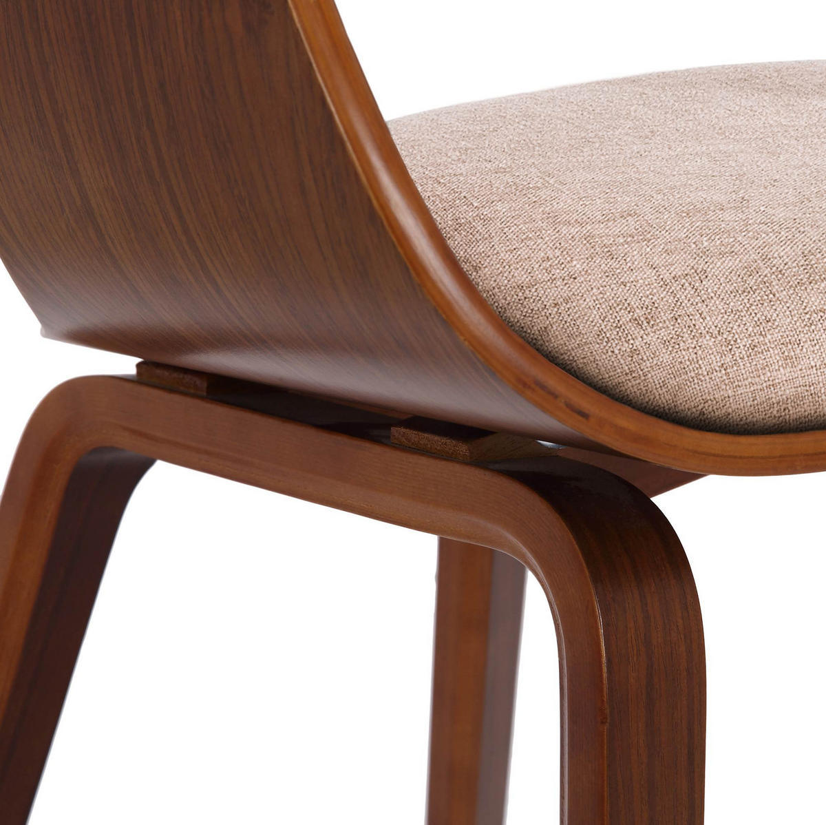 ARMLEHNENSTUHL Stoff Walnuss/Creme - Walnussfarben/Creme, Holz/Textil (49/73/46cm) - CLP