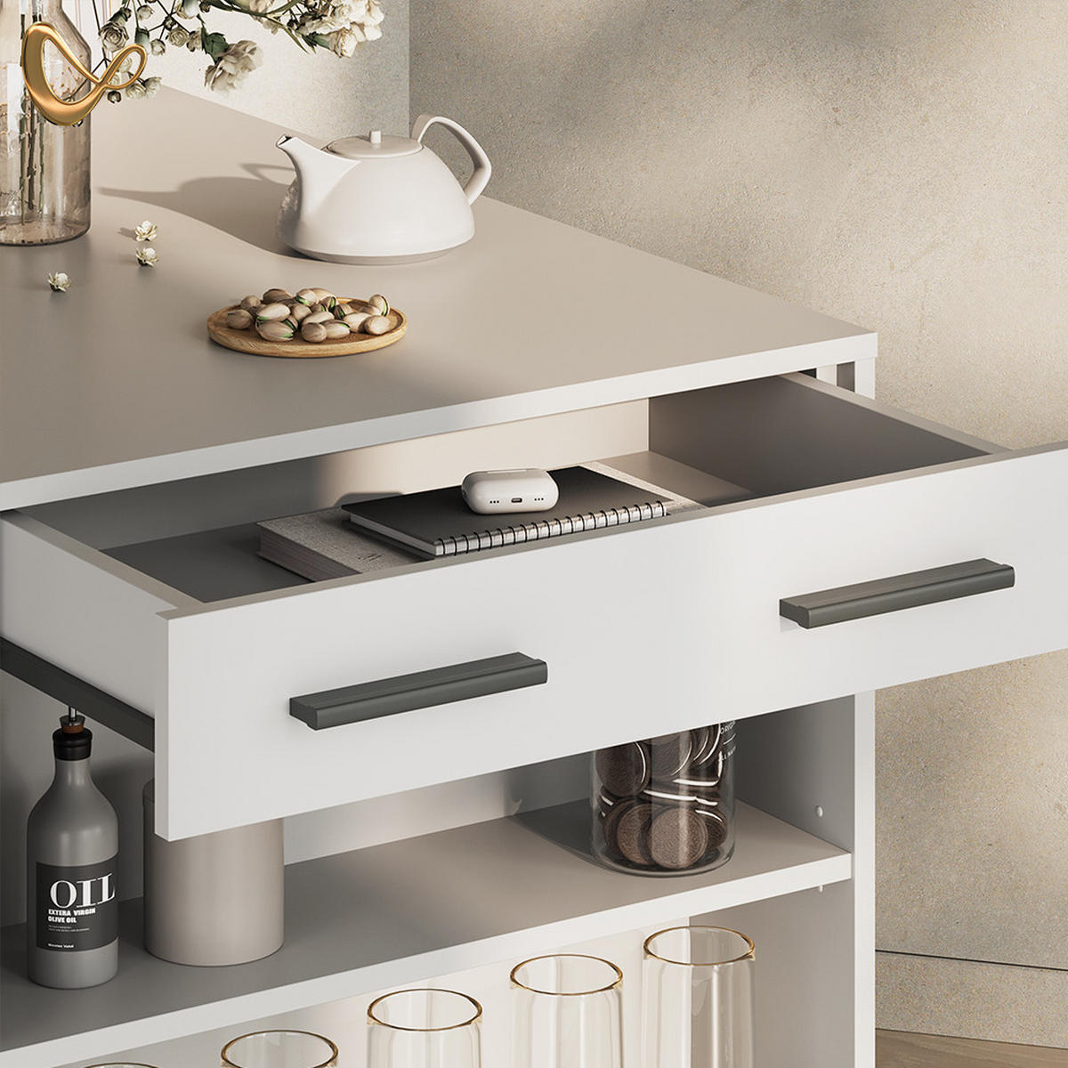ESSTISCH Regusa Weiß 67 x 100 cm - Weiß, Holzwerkstoff (100/67/77.5cm) - Livinity®