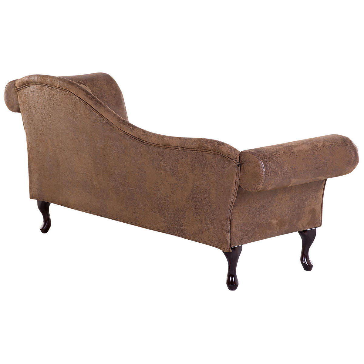 CHAISELONGUE Kunstleder hellbraun rechtsseitig Lattes - Braun, Kunststoff/Textil (188/87/59cm) - Beliani