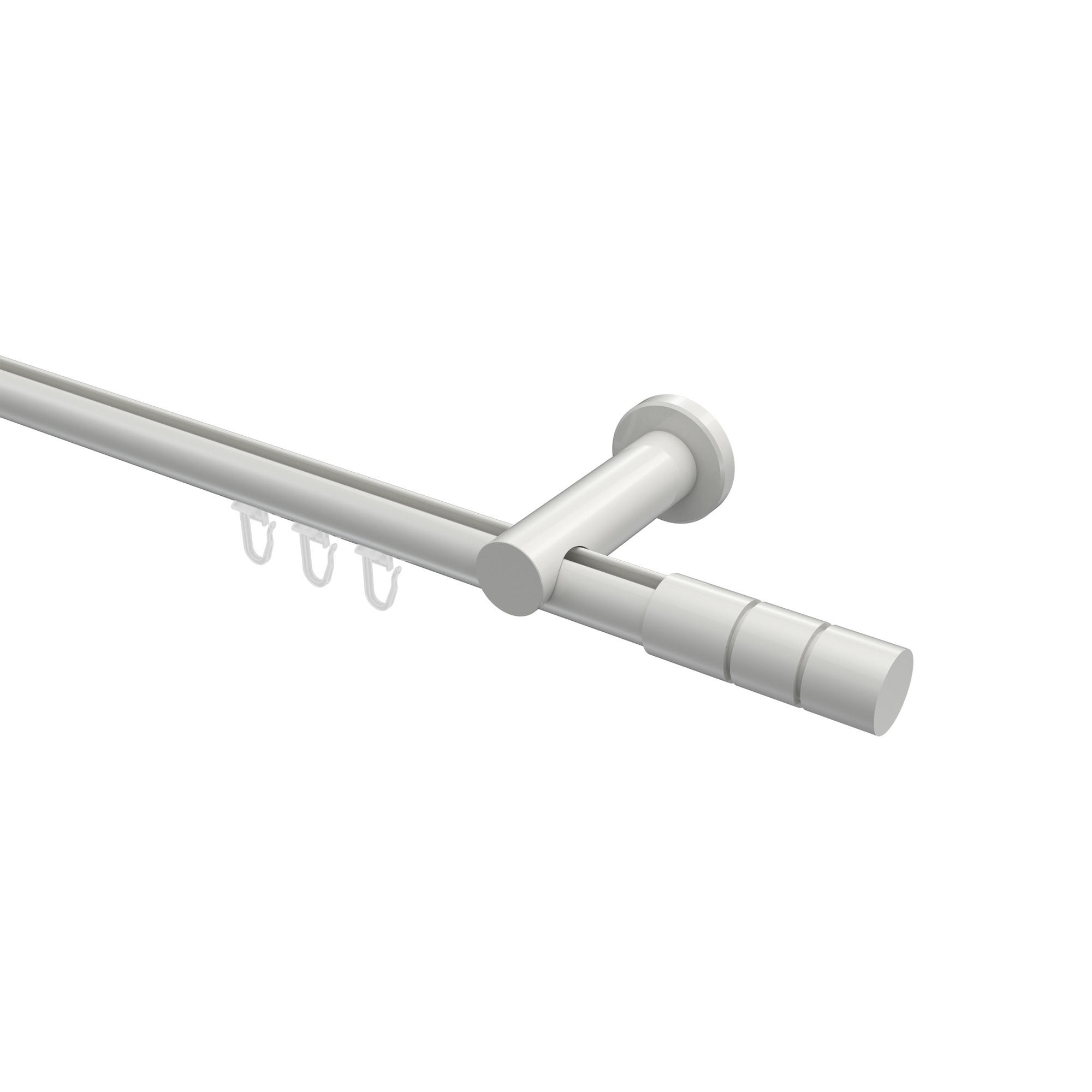INNENLAUF-GARDINENSTANGEN-SET Platon Elanto 420 cm (geteilt in 3 x 140 cm), 1-läufig, 20 mm Ø Weiß - Weiß, Metall (420cm) - INTERDECO